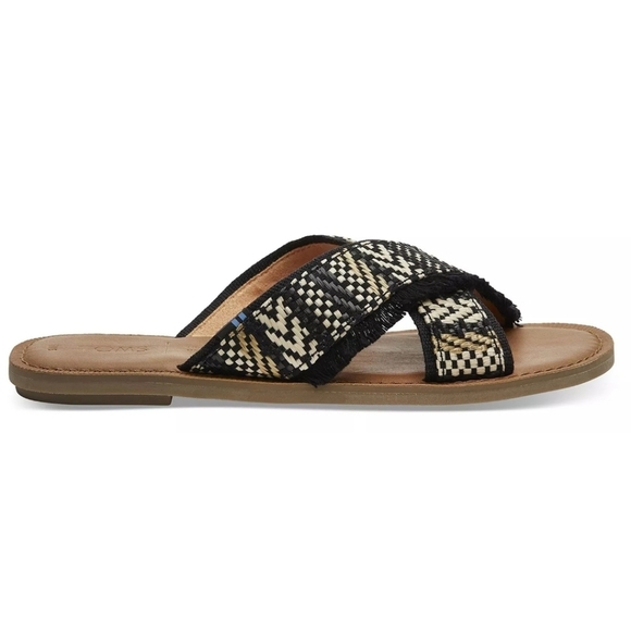 Toms Women's CrissCross Viv Strappy Sandals Flats Slide Shoes Sz 12 - Picture 1 of 12